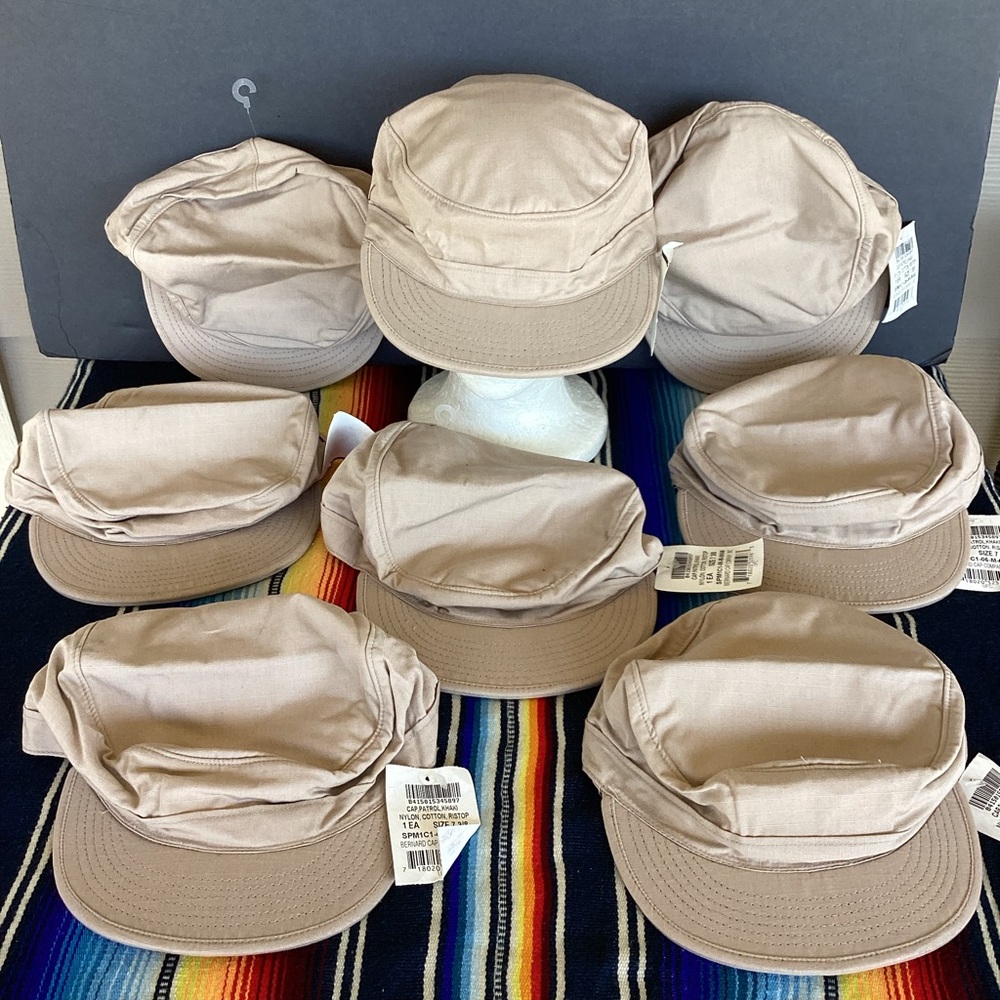 Vintage patrol khaki hat NWT bundle 8 hats by Bernard Cap Company ripstop army